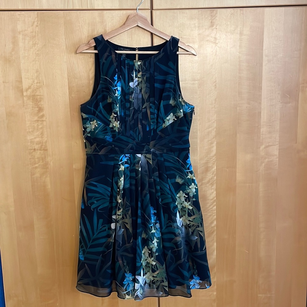 Ted Baker Navy and Green Floral Dress